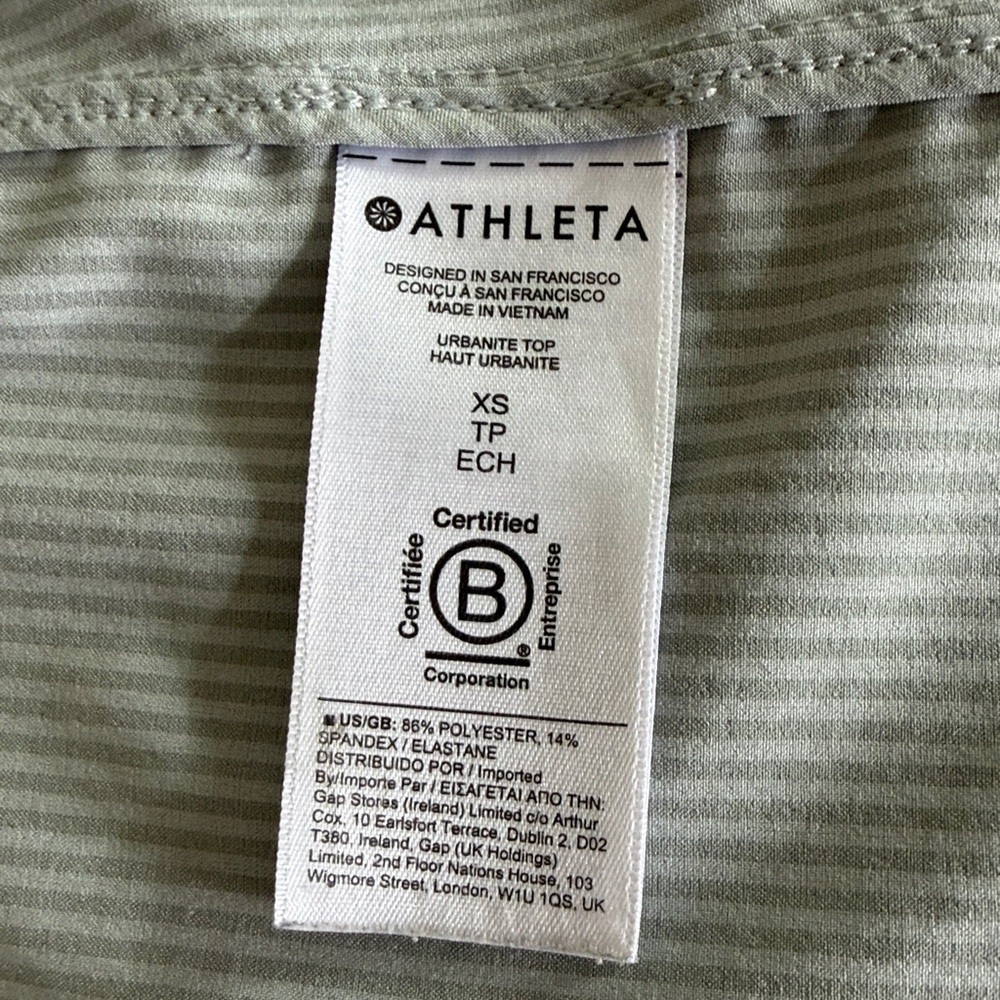 Athleta Ladies Urbanite Light Mint Pinstripe Button-Down Shirt XS - Picture 10 of 10